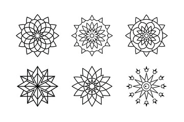 Obraz premium Unique Mandala Line Art Vector Bundle for Creative Designs