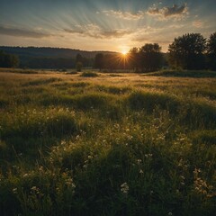 sunset in the field