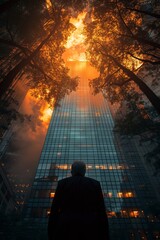 Navigating corporate challenges  a businessman s battle with overthinking and its impact on success