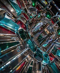 A large, colorful, and shiny object with many small pieces