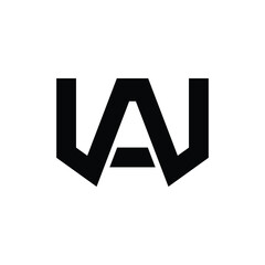 New WA or AW Shape Modern Alphabet Branding Logo