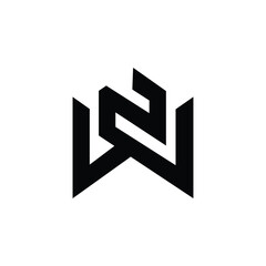 Unique WZ or ZW Typography Logo Design for Creative Branding