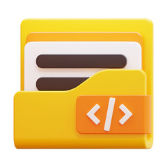 programming folder 3d icon illustration