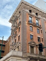 Norfolk Virginia Historic Brick Building with Fire Escape, near Chesapeake Bay
