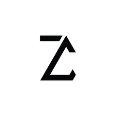 Letter ZC or CZ Simple Trendy Logo Design