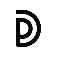 New PD DP Friendly Shape Logo Modern Letter