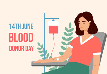 World blood donor day illustration blood donation background vector design