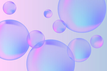 Abstract modern realistic gradient bubbles for wallpaper design. 3D gradient background. Drawing style. Trendy vector style.
