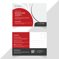 Vector Postcard Template Design for Business Promotions and Digital Marketing Agency Offline Ads