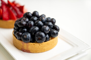 Close up of French Blackberry Tart