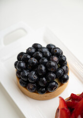 Close up of French Blackberry Tart