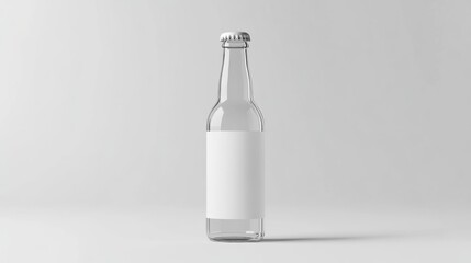 Fototapeta premium Clear longneck beer bottle mockup with blank label.