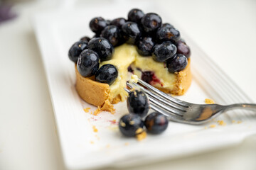 Close up of French Blackberry Tart
