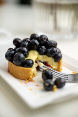 Close up of French Blackberry Tart