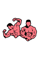 Bodybuilding corps logo club dessin musculation fitness body muscu