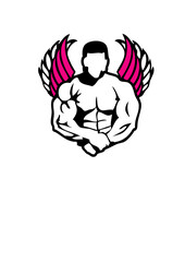  super bodybuilder muscu aile corps musculation fitness logo club