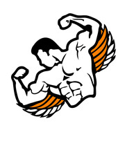  super bodybuilder muscu aile corps musculation fitness logo club
