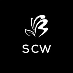 SCW creative minimalist letter logo.
