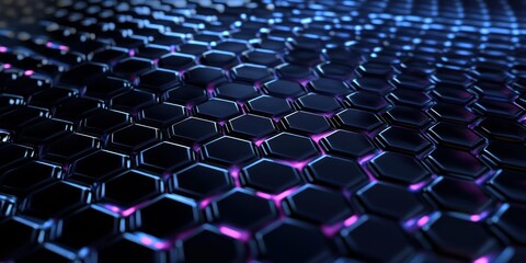 Obraz premium Hexagon Grid with Dark Blue Glow.