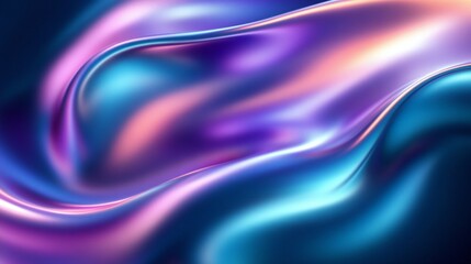 Fototapeta premium Abstract Swirling Liquid Iridescent Purple Blue Gradient Fluid Dynamic Texture Background