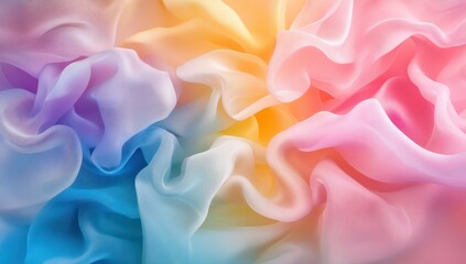 Obraz premium Pastel Rainbow Silk Fabric Texture.