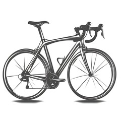Obraz premium Sleek Road Bicycle Design Illustration in Monochrome