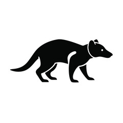 Fototapeta premium black silhouette of a Tasmanian devil walking – ideal for wildlife illustrations, eco-conscious branding, educational materials, and nature-inspired art projects. 