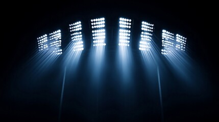 Illuminating the Night: Stadium Lights Casting Rays in the Darkness
