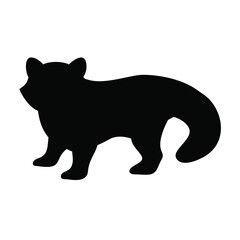 Fototapeta premium black silhouette of a red panda with bushy tail – perfect for eco-friendly designs, wildlife projects, educational content, and branding materials. 