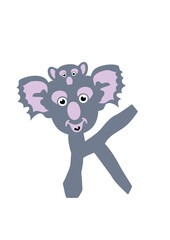 koala lettre k dessin