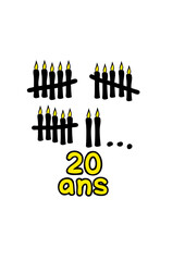 20 ans bougies printemps anniversaire