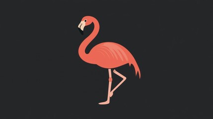 Fototapeta premium A vibrant flamingo standing gracefully on one leg perfect for nature wildlife and design pro