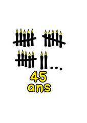 45 ans bougies printemps anniversaire