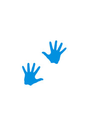 Fototapeta premium Petite main bleu garcon