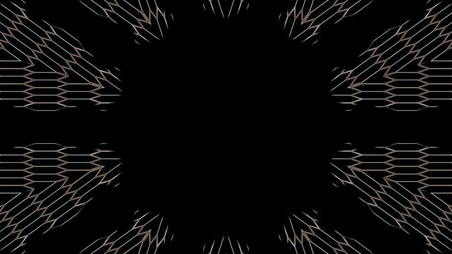 abstract lines colorful dots light shining round shape in center, black background	