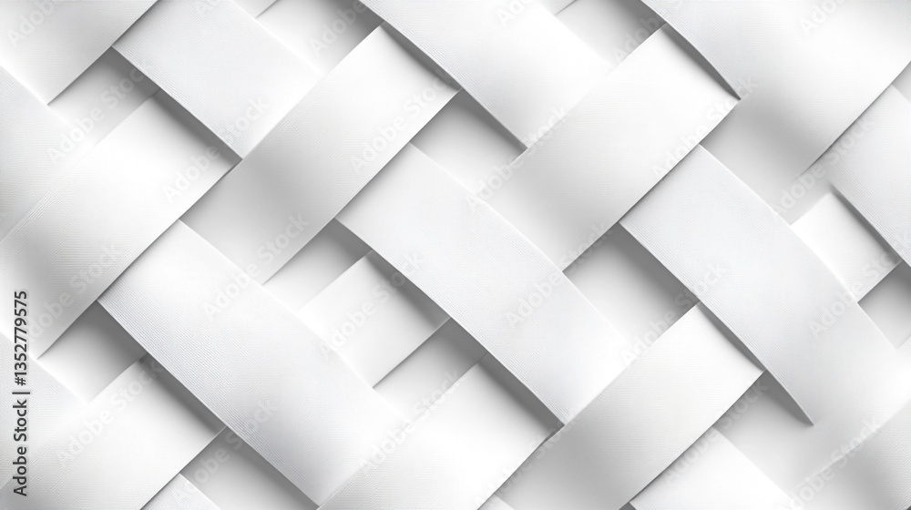 Poster abstract white paper strips overlapping each other creating a woven pattern background design