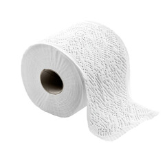 Soft white toilet paper roll displayed on a Transparent background for bathroom essentials or household needs, toilet paper isolated on PNG background