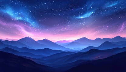 Starry Night Mountain Range. (3)