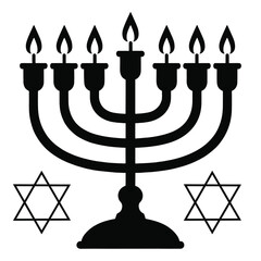 hanukkah silhouette vector art