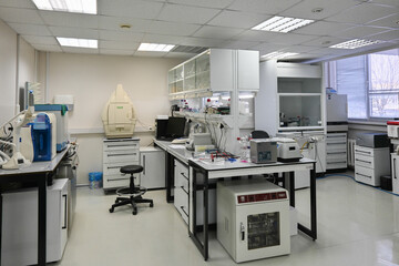 In the biological laboratory.