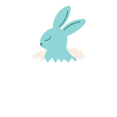 Cute Bunny looks from egg shell
