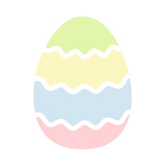 Colorful Pastel Colored Decorative Easter Egg