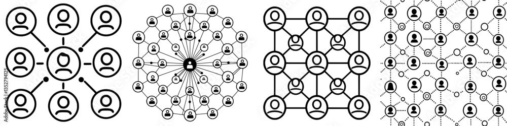 Poster visual representation of interconnected networks showcasing relationships among individuals and grou