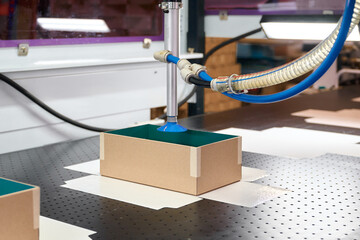 Innovative robot technology streamlines production in a decorative box factory with efficient...
