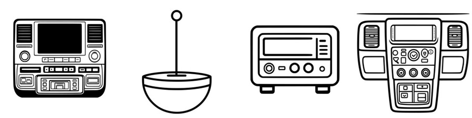 Obraz premium Various types of control panels and devices designed for automation in modern technology settings