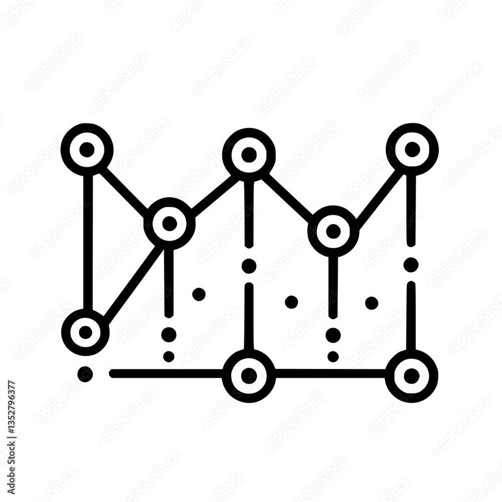 Poster data visualization chart representing statistical trends in a digital format