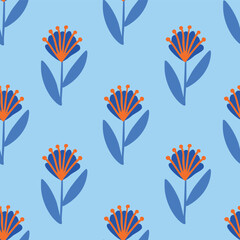 Fun folk repeat floral pattern