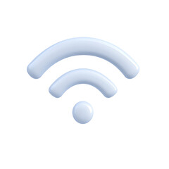 Wireless Symbol: A 3D rendered icon representing connectivity and network access. Internet and technology concept. Clean and modern design 