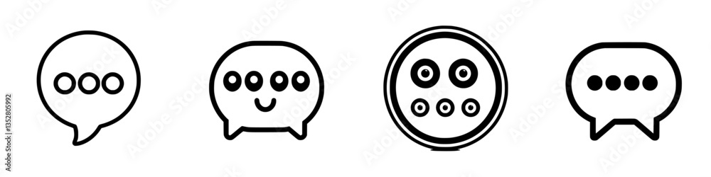 Poster various speech bubble icons representing communication styles in a digital format for creative desig
