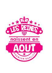 aout reines naissent couronne logo anniversaire
